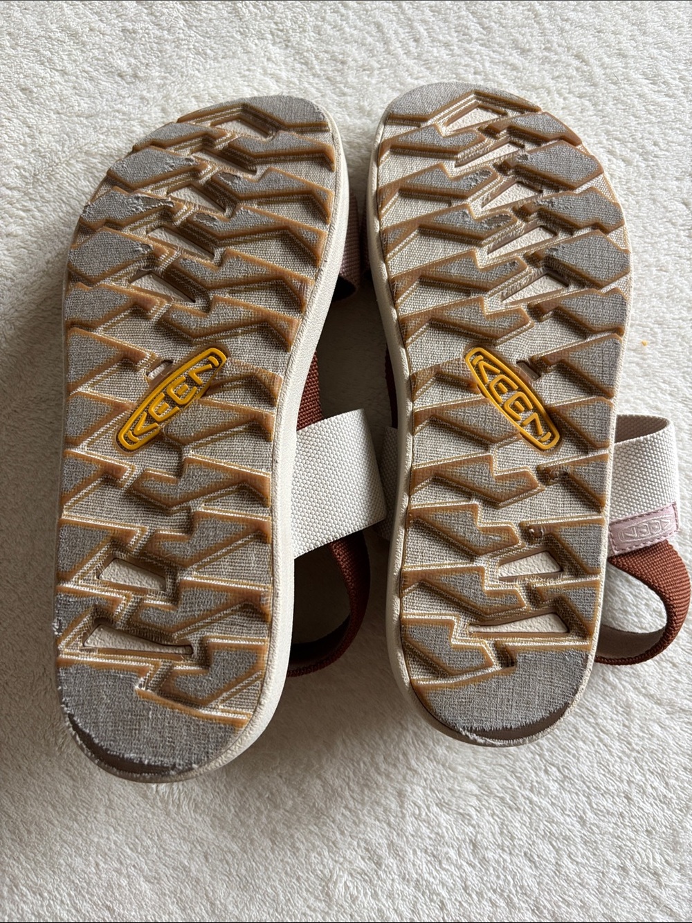 Keen Elle Backstrap Natural Hemp Plaza Taupe 8 Cream Platform Sandal Wedge - Picture 7 of 8
